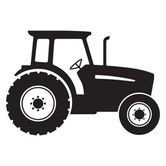 silhouette of a farm tractor