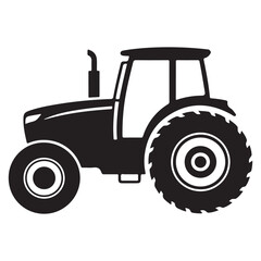 silhouette of a farm tractor