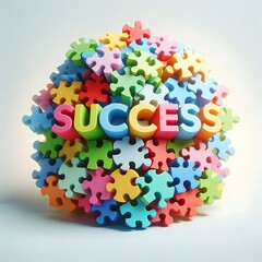 Fototapeta premium Success is not a single piece it is a creation formed by many parts that fit together through patience effort and belief. Each piece represents a value that builds the whole picture of achievement. Ha