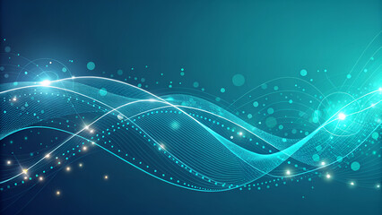 Vector illustration of an abstract blue background with curving light lines and winter snowflake decoration, abstract background, abstract backdrop