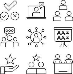 Team People Outline Icons