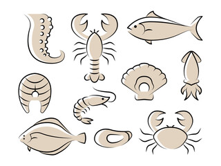 Seafood Illustration Set
