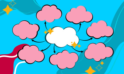 Comic blank text speech bubbles in pop art style vector illustration