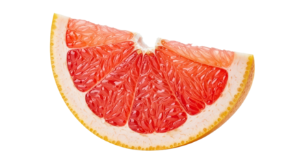 Fresh grapefruit slice isolated with transparent background healthy food concept