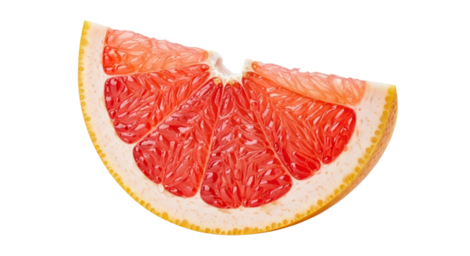 Fresh grapefruit slice isolated with transparent background healthy food concept