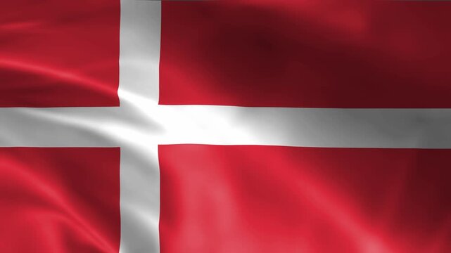 seamless denmark flag animation, national day or politics or sport event - 3D rendering - slow motion