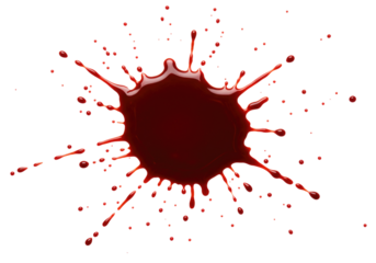 Blood splatter effect transparent background cutout png