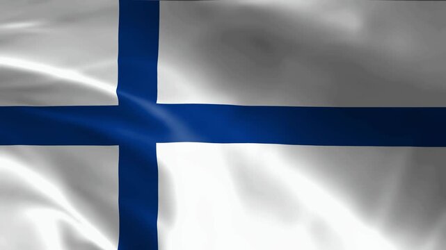 seamless finland flag animation, national day or politics or sport event - 3D rendering - slow motion