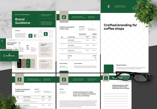 Green And Black Brand Guidline Coffee Shop