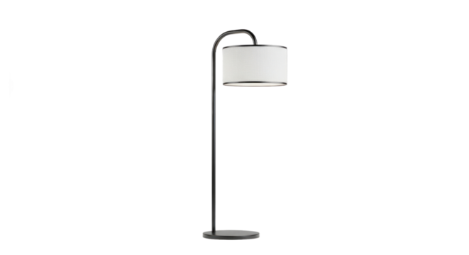 Modern floor lamp with white shade elegant design for interior illumination
