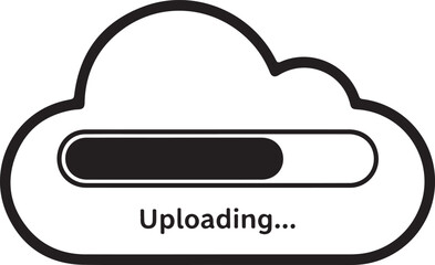 Fototapeta premium Uploading to cloud icon in vector format