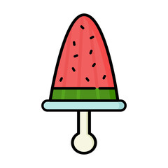 Watermelon popsicle or ice cream on white background.