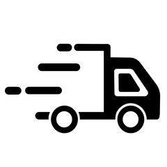 shipping truck icon on white background