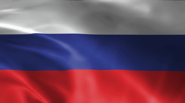 seamless russia flag animation, national day or politics or sport event - 3D rendering - slow motion
