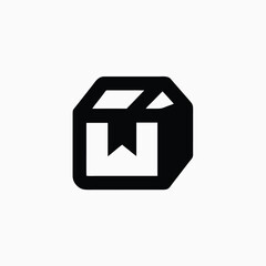 package box icon silhoutte vector template