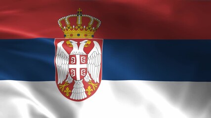 seamless serbia flag animation, national day or politics or sport event - 3D rendering - slow motion