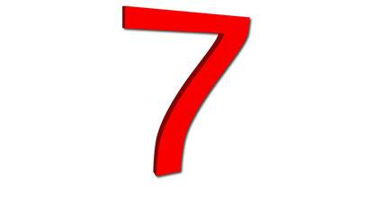 3d red number seven
