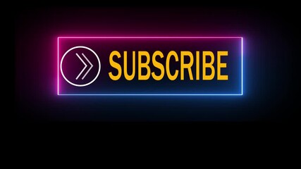 neon text subscribe on black background - Powered by Adobe