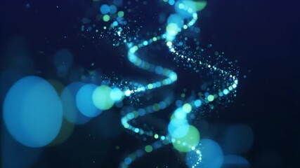Abstract Dna Strand Forming With Particles Motion Background Animation - Powered by Adobe
