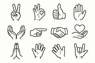 Fototapeta premium Icon hand waving vector symbolic pose sign gesture finger hands up