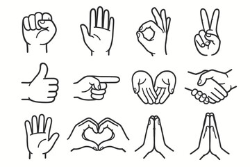 Up gesture ok icons hands finger thumbs hand vector icon palm