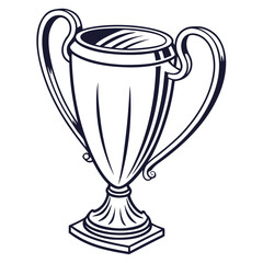 Classic shiny trophy cup icon representing victory, award, success, win