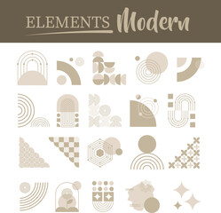 Minimalist Geometric Abstract Shapes &ndash; Modern Neutral Aesthetic Vector Set