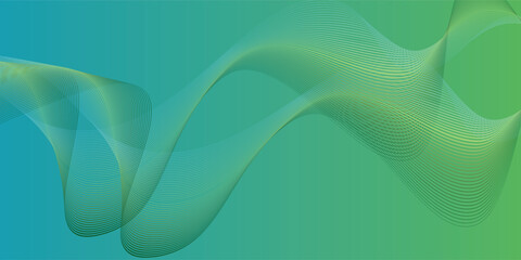 a soft flow of blue-green abstract lines over a blue and green gradient background