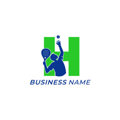 design logo creative letter H and padel sport