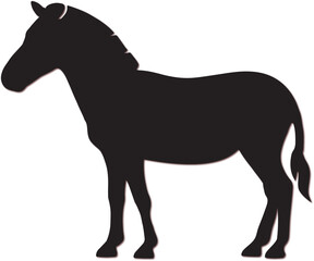 Obraz premium Black horse animal silhouette vector illustration isolated on white
