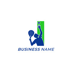 design logo creative letter I and padel sport