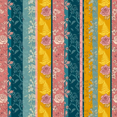 Watercolor floral pattern of hand-painted wildflowers and sprawling leaves tied with a sheer ribbon on a bright white silk background, created for wallpaper and fabric, illuminated with diffused	