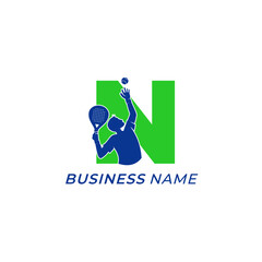design logo creative letter N and padel sport