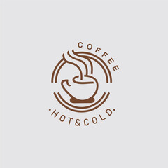 Coffee drink logo vintage retro design simple concept illustration template
