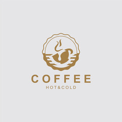Coffee drink logo vintage retro design simple concept illustration template