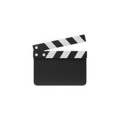Fototapeta premium black and white silhouette of a movie clapperboard icon vector on a white background