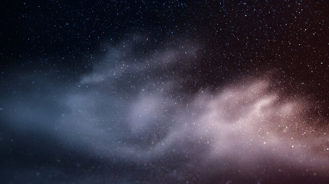 A vast cosmic nebula with swirling dust particles shimmering stars and vibrant colors in deep space - Powered by Adobe