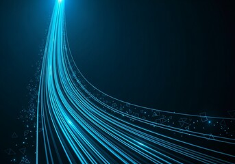 Dynamic blue light streams and geometric patterns create a futuristic tech vibe perfect for modern websites and innovative digital campaigns now