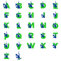 design logo creative icon set alphabet padel sport