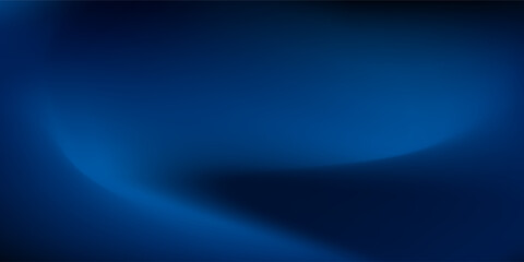 Dark blue gradient abstract background with smooth flowing curves and soft light effect. Elegant minimal vector design suitable for modern presentations, technology themes, banners,n digital templates