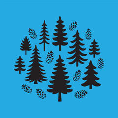 Obraz premium christmas trees background
