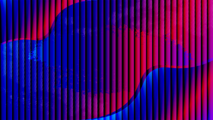 Abstract background showcases vibrant blue and red hues with a modern fluid design element