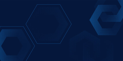 Modern black dark navy hexagon blue silver abstract pattern background vector art lines dot