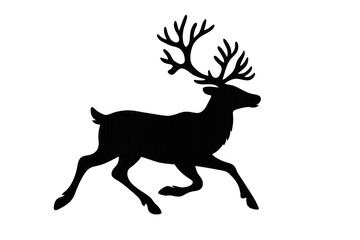 Fototapeta premium Reindeer silhouette running, creating a festive holiday symbol for christmas and winter designs with transparent background