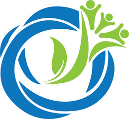 Eco Leaf Circle Logo Template Nature Growth Design Vector Icon