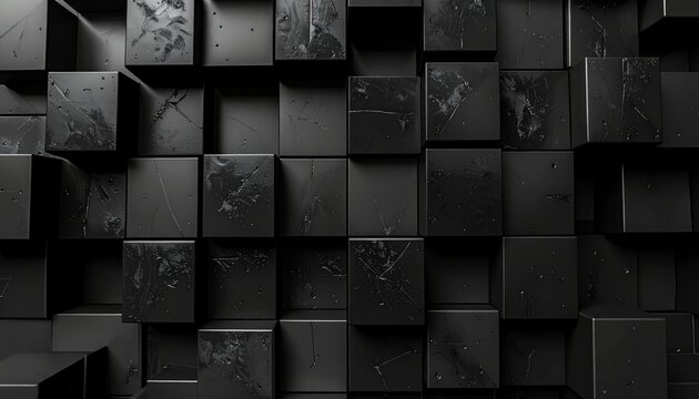 Fototapeta Dark Cube Abstract.