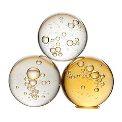 Golden Oil Serum Bubbles Macro Concept