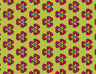 Colorful pattern with flowers background - Fun and bright design for paper printing - Floral background - Flowers backdrop - Stationery print - Home and decor - Textile Prints