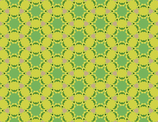 Retro  background with flowers - Geometric design for home and furniture decoration - Fun pastel design background - Green yellow pastel fun art