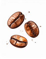 Fototapeta premium coffee beans on a white background